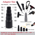 Vacuum Brush Attachment 1 1/4 Inch Round Soft Horse Hair Vacuum Brush Bristle with 2 1/2 Inch to 1 1/4 Inch Hose Adapter Replacement Accessories. 