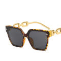 Square Large Frame Women's Sunglasses Luxury Gold Metal Fashion Eyeglasses Beach Sun Shading Glasses. 