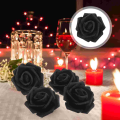 【Folio & Light】100pcs Fake Rose Head Artificial Flower Faux Black Rose For Diy Crafts Decor. 