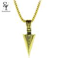 Sunnyheart Male Necklace Stainless Steel Spearhead Charm Male Necklace. 