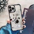 Moxmo Cute Space Astronaut Transparent Back Cover For iPhone 15 14 13 12 11 Plus Pro Max Mini XS Max XR X 8 7 SE 2020 Lens Protective Case ShockProof Soft Bumper Phone Case Mars NASA TPU. 