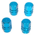 4X Tire Wheel Rims Stem Air Valve Caps Tyre Cover Car Truck Bike Blue Aluminum. 