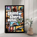A4 Sized Poster GTA 5 Gaming Grand Theft Auto V Wall Posters PVC Framed Wall Decors. 