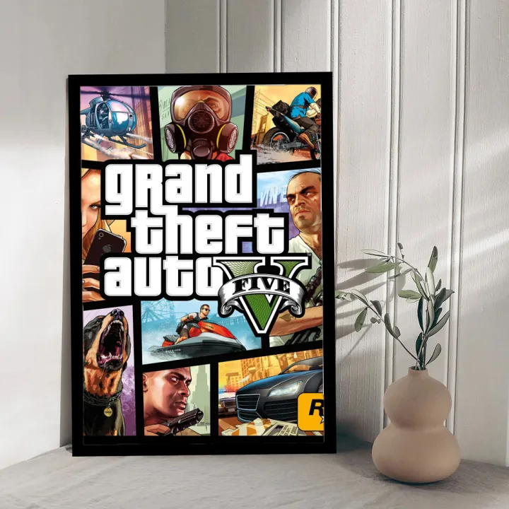A4%20Sized%20Poster%20GTA%205%20Gaming%20Grand%20Theft%20Auto%20V%20Wall%20Posters%20PVC%20Framed%20Wall%20Decors%20-%20Image%208