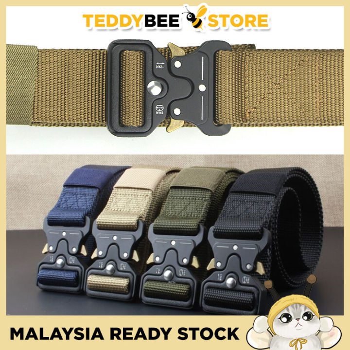 Adjustable Belt Tactical Heavy Duty Belt with Metal Buckle Army Tali Pinggang Lelaki Askar