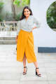 Carabelle Linen Wrap Skirt- Golden Yellow. 