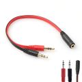 3.5mm Jack Headphone Mic Audio Y Splitter Cable 1 Male to 2 Female with Separate Headset/Microphone Adapter. 