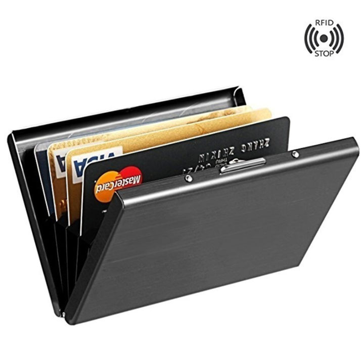 Stainless Steel Business ID Credit Card Holder RFID Blocking Protector Case Box