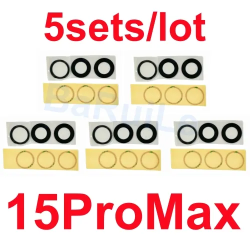 BaRuiLe 5set Back Camera Glass for iPhone 16 15 14 Pro Max 16 Plus Rear ...