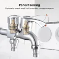 EsoGoal Faucet Washing Machine Faucet Dual Port Alloy Faucet Multi-function Faucet Double Spout Water Mixed Tap Two Way Water Washer Tap Double G1/2 Port Interface Bathroom Water Tap. 