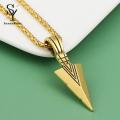 Sunnyheart Male Necklace Stainless Steel Spearhead Charm Male Necklace. 