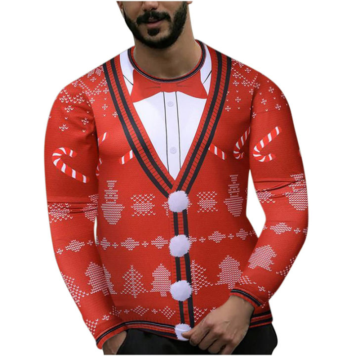 Christmas%20T%20Shirt%20Men%20Fake%20Two%20Piece%20Tops%202023%20New%20Year%20Xmas%20Party%20Prom%20Tshirt%20Long%20Sleeve%20O-Neck%20Personality%20T-Shirt%20Oversized%20-%20Image%203