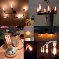 40W E27 220-240V Edison Light Bulb, Retro Yellow Light W-filament Bulb Coffee House Decor Industrial Style Lamp. 