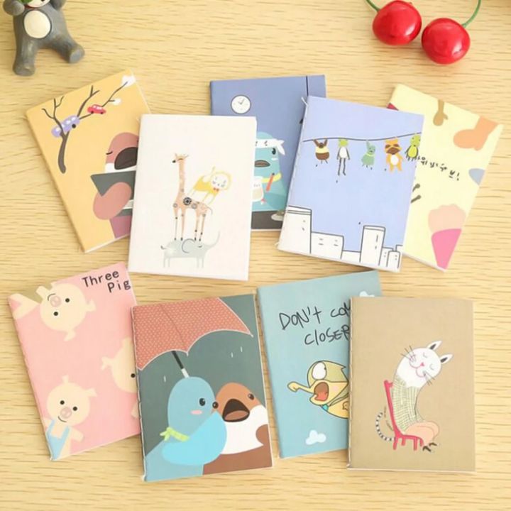 dairy books for girls 5Pcs 8cmx6cm 20pages/sheet Retro Notepad Book Cartoon Image Notebook Vintage For Kids Stationery