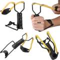 High Power Folding Sling shot Toy with Wrist Support Strong Thick Rubber Band Professional Sling shot Heavy Duty Sling shot Catapult Durable Metal Frame with Powerful Elastic Bands. 