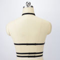 White Polyester Harness Crop Top Lingerie Bondage Harness 90's Open Chest Cage Bra Harajuku Style Wedding Garters O0555. 