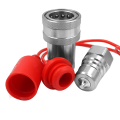 3/8Inch NPT Thread ISO7241-1A Hydraulic Couplings Tractor Hydraulic Coupler Hydraulic Quick Connect Coupler Set with Dust Cap. 
