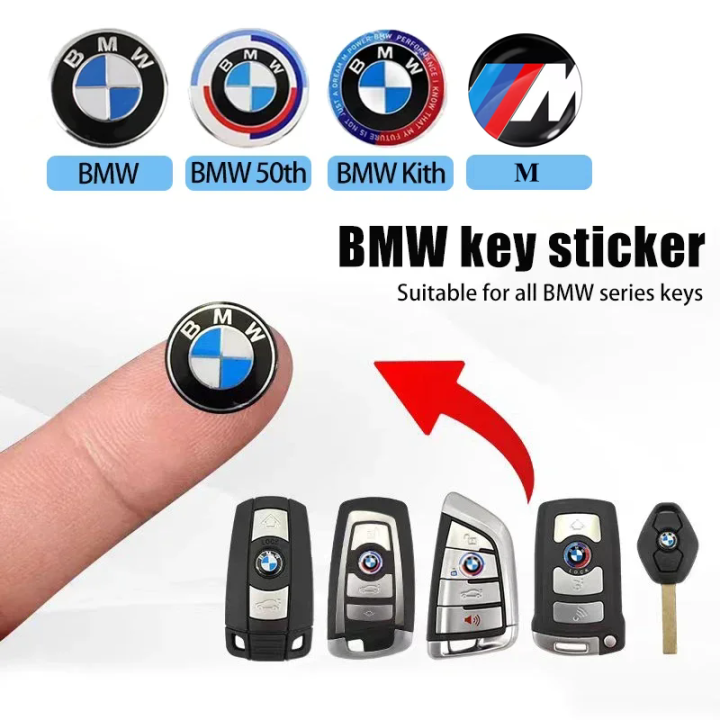 11mm 14mm Car Remote Key Emblem Badge Radio button Sticker For BMW M ...
