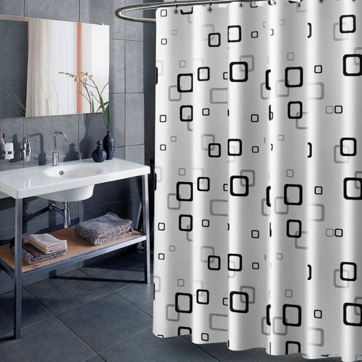 Bathroom Thick Waterproof Shower Curtain 80X180cm with Copper Buckle