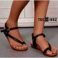 Women's Buckle Sandals Black. 