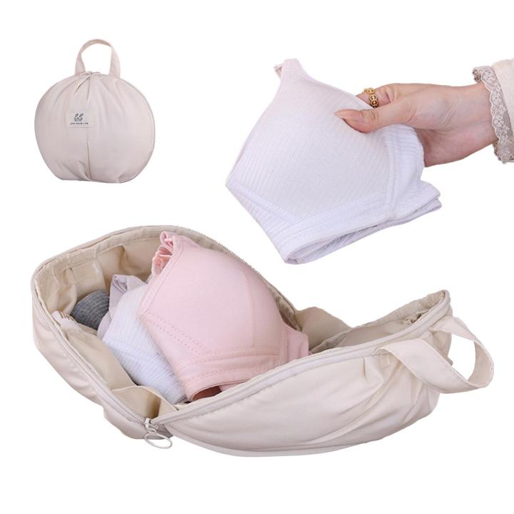 Underwear Travel Bag Divided Storage Tote Bag With Handle For Panties Zippered Multi-Layered Bra Organizer Pouch For Women