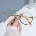 1PC Round Semi-Rimless S Shape Glasses Women Eyeglasses Big Frame Clear Lens Optical Eyewear Men Vintage Anti-Blue Light Glasses. 