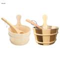 4L Sauna Barrel and Ladle, SPA Accessory, Wooden Hot Tub Barrel, SPA Steaming Bathroom Tool, Sauna Accessories. 