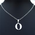 Stainless Steel Necklace N Letter Pendant with Stainless Steel O-chain Alphabet Jewelry For Girls Boys. 