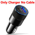Car Fast Charger For Xiaomi Mi 12 11 10 9 8 Lite Samsung S22 S21 S20 A73 A53 A33 Dual USB Phone Charger Adapter USB Type-C Cable. 