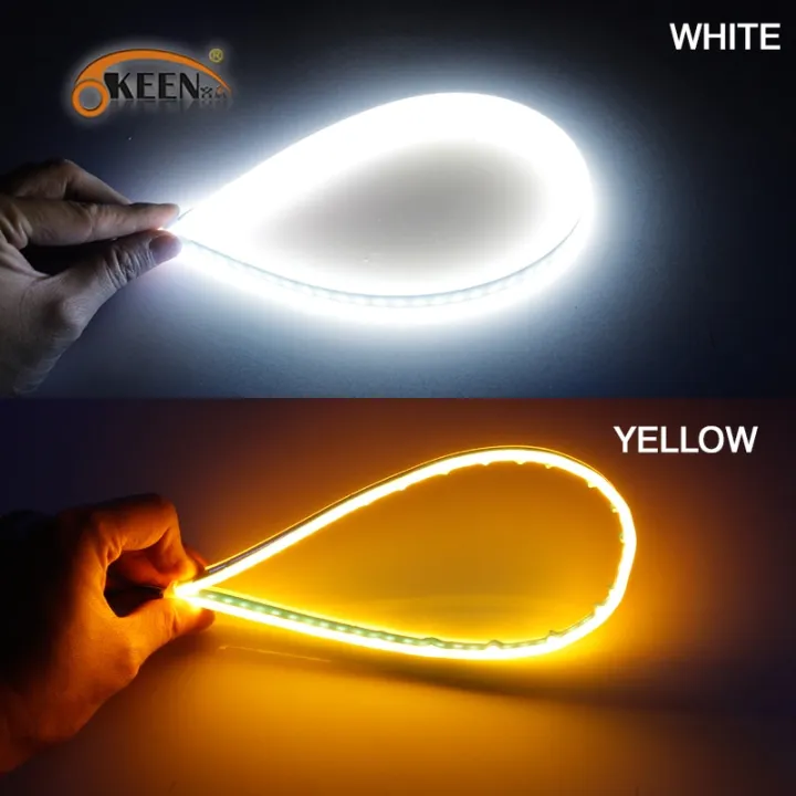 2x%20Ultrafine%20Cars%20DRL%20LED%20Daytime%20Running%20Lights%20White%20Turn%20Signal%20Yellow%20Guide%20Strip%20for%20Headlight%20Assembly%20Drop%20Shipping-Red%20turn%20Yellow-75cm%20-%20Image%206