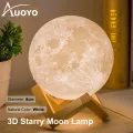Auoyo 3D Moon Lamp Light Rechargeable 8/15cm Moon Night Light with Stand-Touch Switch - 7 Color - Moon Table Lamp. 