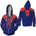 Spider Man 2099 Hoodie Miguel O'Hara Anime 3D Printing Cosplay Zipper Sweater Casual Outer Cartoon Men Clothing Sweater Top Gift. 