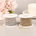 1Roll 10M 2.0mm Glitter Crystal Rhinestone Chain Sew-On Glue-On For Clothes DIY Garment Accessories Trim Cup Chain. 