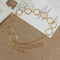 Round Metal Chain Belt for Women Elegant Gold Silver Color Long Belt Dress Jeans Decorative Chain Straps Waistband. 