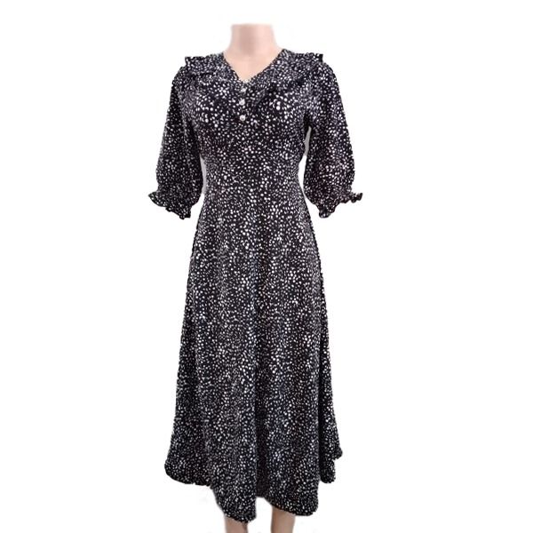 New%20Stylish%20Long%20Sleeves%20V%20Neck%20Rosa%20Bella%20Polka%20Printed%20Long%20Frocks%20for%20Women%20-%20Image%204