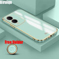 Biruiqu for VIVO Y17s Back Cover Luxury 6D Plating Frame Shiny Bling Phone Pounch Soft Silicone Square Phone Case. 