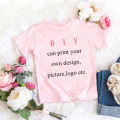 DIY print kids T-shirt summer boys/girls color clothes childen's top tshirt baby custom design T-shirt. 