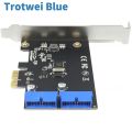 PCI Express USB 3.0 19 Pin Expansion Card PCIE 1x to 2 Ports USB 3 19 Pin Adapter Internal USB3 20Pin Hub Header for Windows PC. 