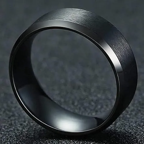 King%20Will%20Tungsten%20Wedding%20Ring%20-%20Matte%20Black/Silver,%206-10mm%20Sizes%20-%20Image%202