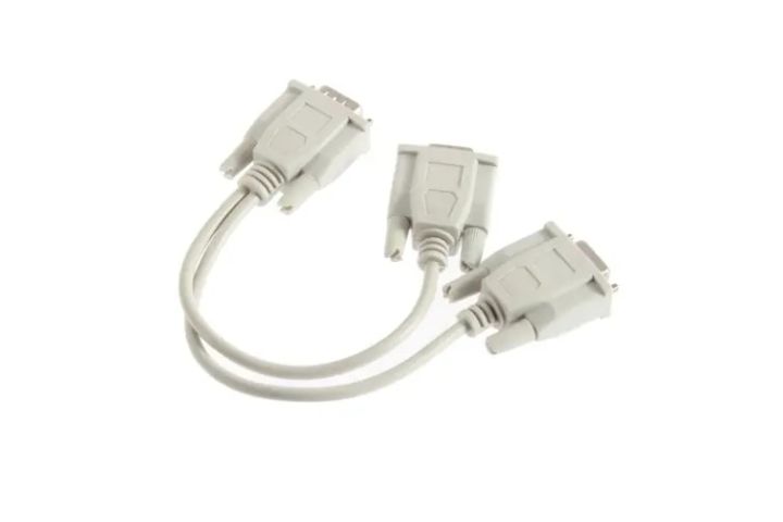 Male to Female Monitors Y-Splitter Cable Wire Adapter for VGA Video