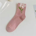 Girls crew socks Women socks Lightweight socks Soft cotton socks Trendy socks Flower trend socks Breathable socks Kawaii socks Casual cotton socks for wear socks Leisure socks Gift socks Spring/Summer socks Fashion socks. 