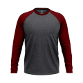 Bear Appeal Maroon & Charcoal Grey Long Sleeves Raglan Crew Neck. 