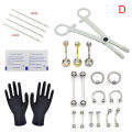 24pcs Professional Body Piercing Tool Kit Ear Nose Navel Needles Set. 