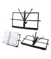 Music Stand / Adjustable Notation Stand - 2 in 1 Dual-Use Desktop Book Stand Folding Music Holder with Carrying Bag. 