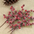 【World Supermarket 2021】10Pcs Christmas Mini Round Artificial Berries Xmas Flower New Year Home Ornaments Pine Tree Branch. 