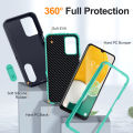 3 In 1 Full Cover Shockproof Phone Case With Stand For Samsung Galaxy A13 4G / A13 5G / Galaxy A04S Thick Hard Phone Casing Contrasting Colors Fashion Phone Cover Shell. 