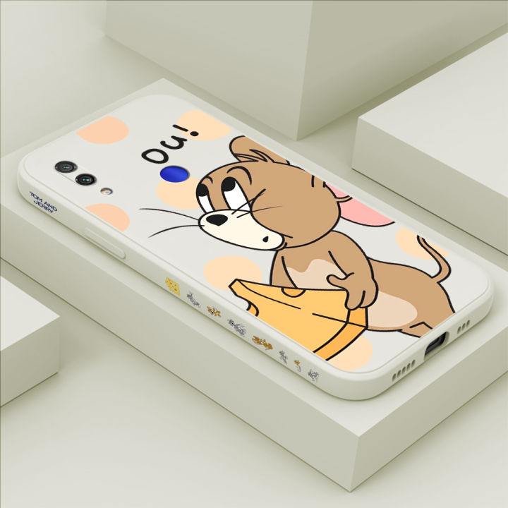 ZeroQiQi for Redmi Note7 Pro Back Cover Cartoon Cute Mouse Side Printing Phone Case Ultra Thin Soft Liquid Silicone Cases