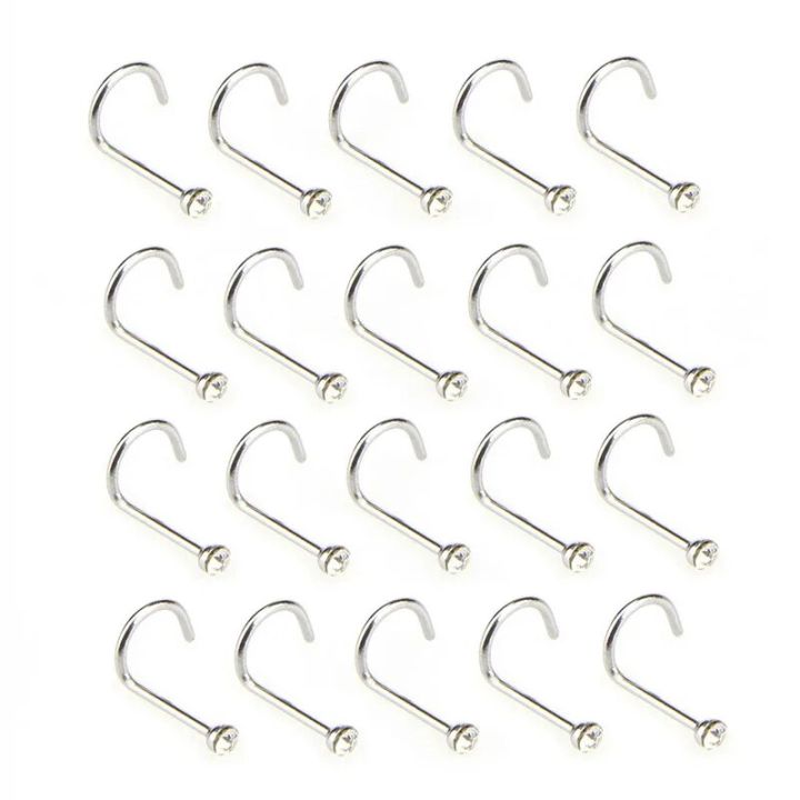 20pcs/lot%20Stainless%20Steel%20Crystal%20Rhinestone%20Nose%20Studs%20Hooks%20Bar%20Pin%20Nose%20Rings%20Body%20Piercing%20Jewelry%20For%20Women%20-%20Image%204