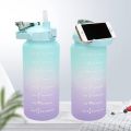 Water Bottle 3 Pcs Set with Motivational Time Marker with Straw, Leakproof BPA free Non-toxic Water Bottle for Office, Sports, Gym (NOTE  COLOR IS MULTICOLOR). 