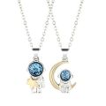 Elegant Friendship Pendant For Women Men Moon Astronaut Spaceman Fashion Jewelry Couples Necklace Choker. 